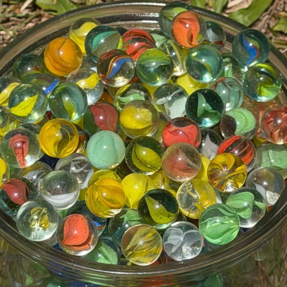 25 Count Mixed Glass Marbles Lot Vintage Modern Cats Eye Multicolor Bulk Assort - Picture 3 of 8